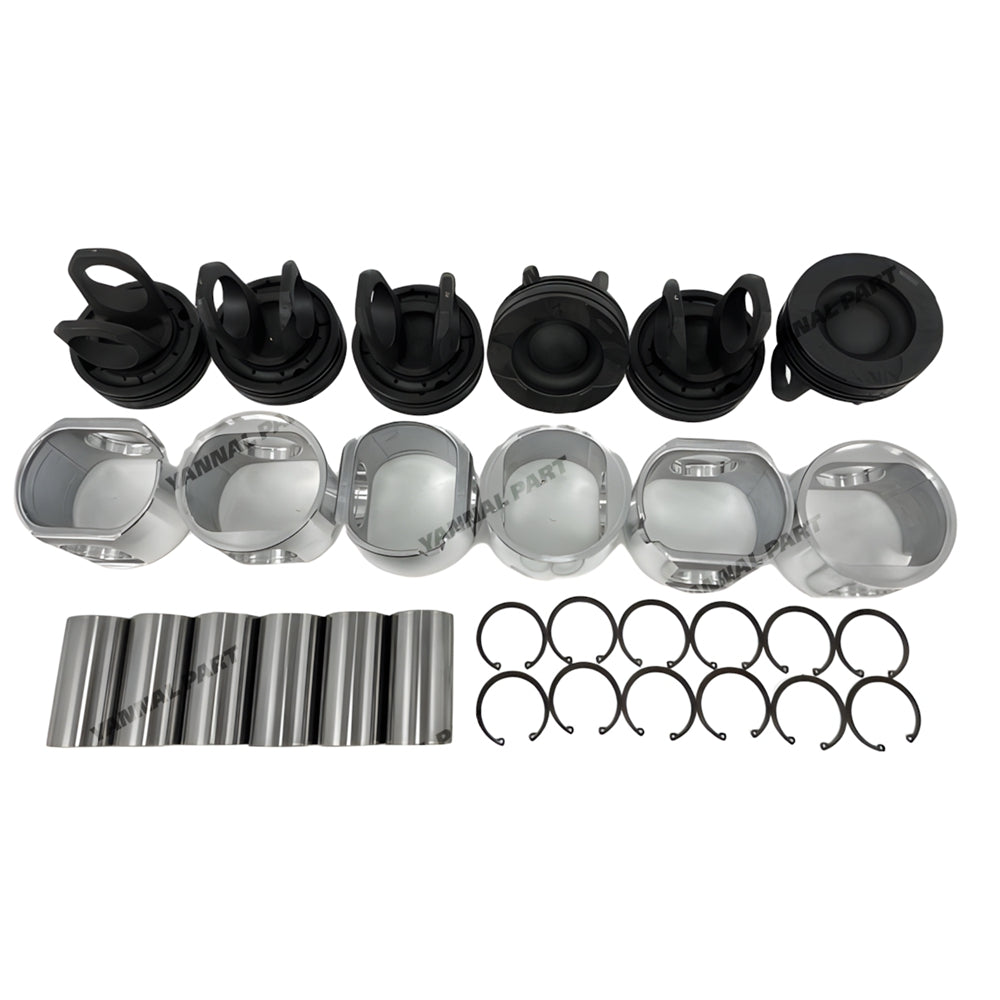 6 PCS Piston Kit 3161819 3081334 4059898 3063843 3016652 Fit For Cummins M11 Engine