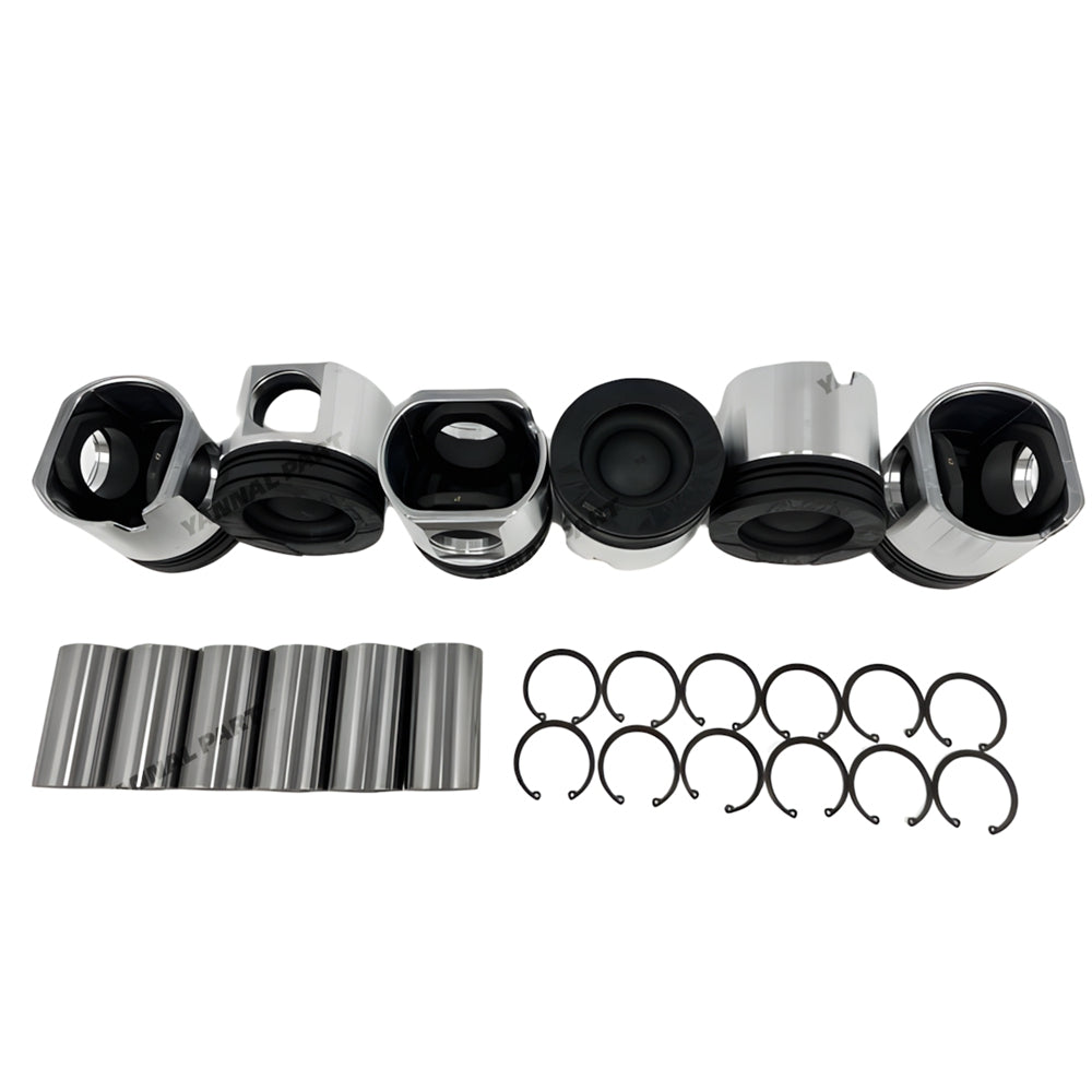 6 PCS Piston Kit 3161819 3081334 4059898 3063843 3016652 Fit For Cummins M11 Engine