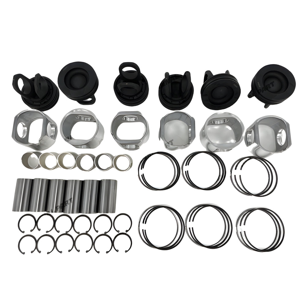 6 PCS Piston Set With Rings Fit For Cummins M11 Engine