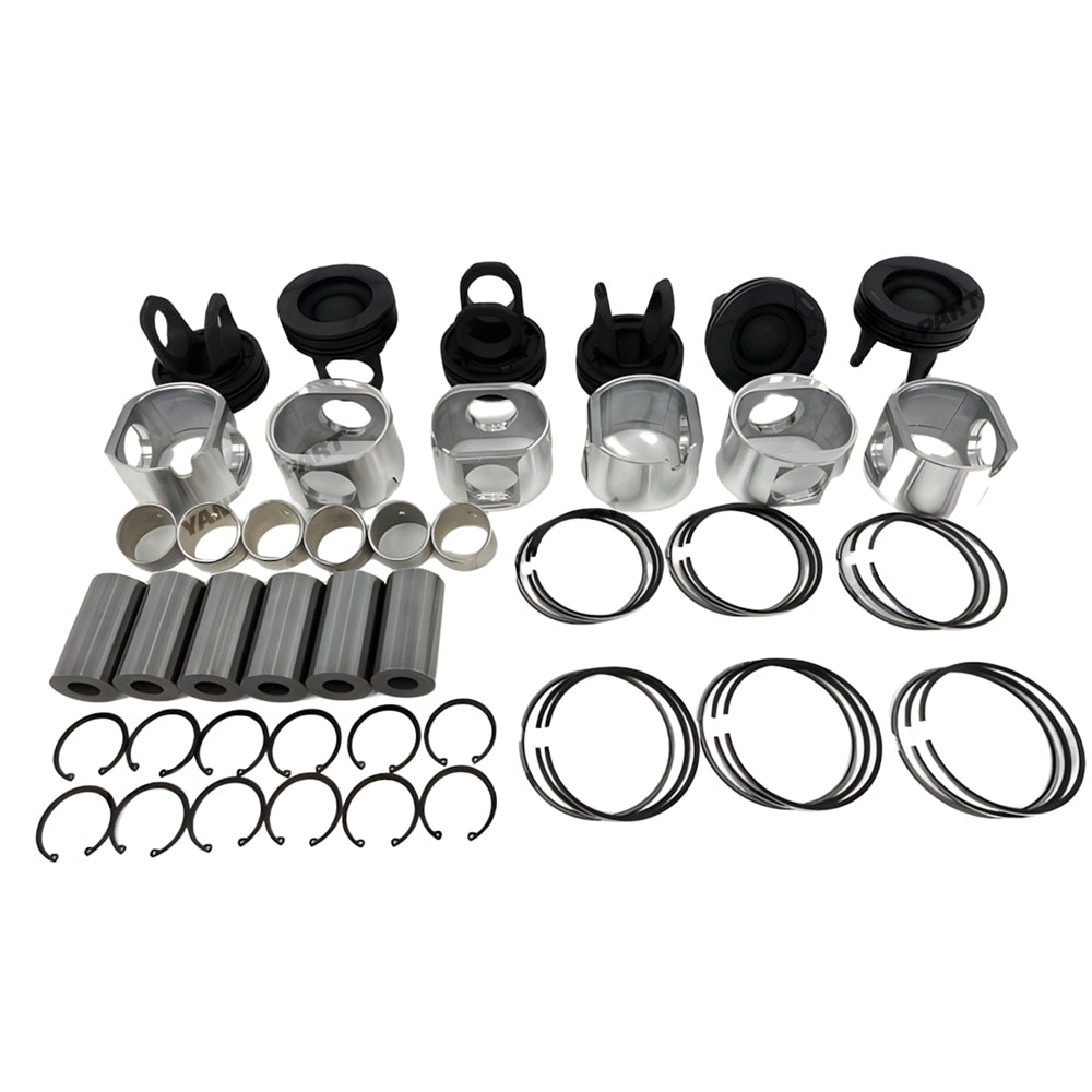 6 PCS Piston Set With Rings Fit For Cummins M11 Engine