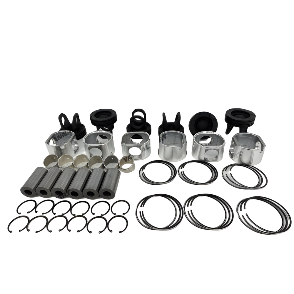 6 PCS Piston Set With Rings Fit For Cummins M11 Engine