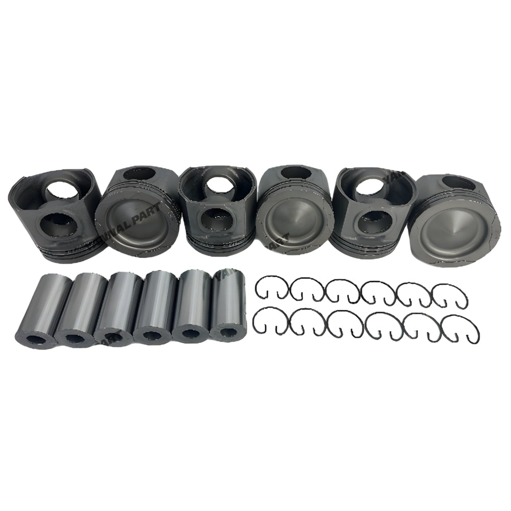 6 PCS Piston Kit 4095489 4089357 4095490 Fit For Cummins QSK23 Engine