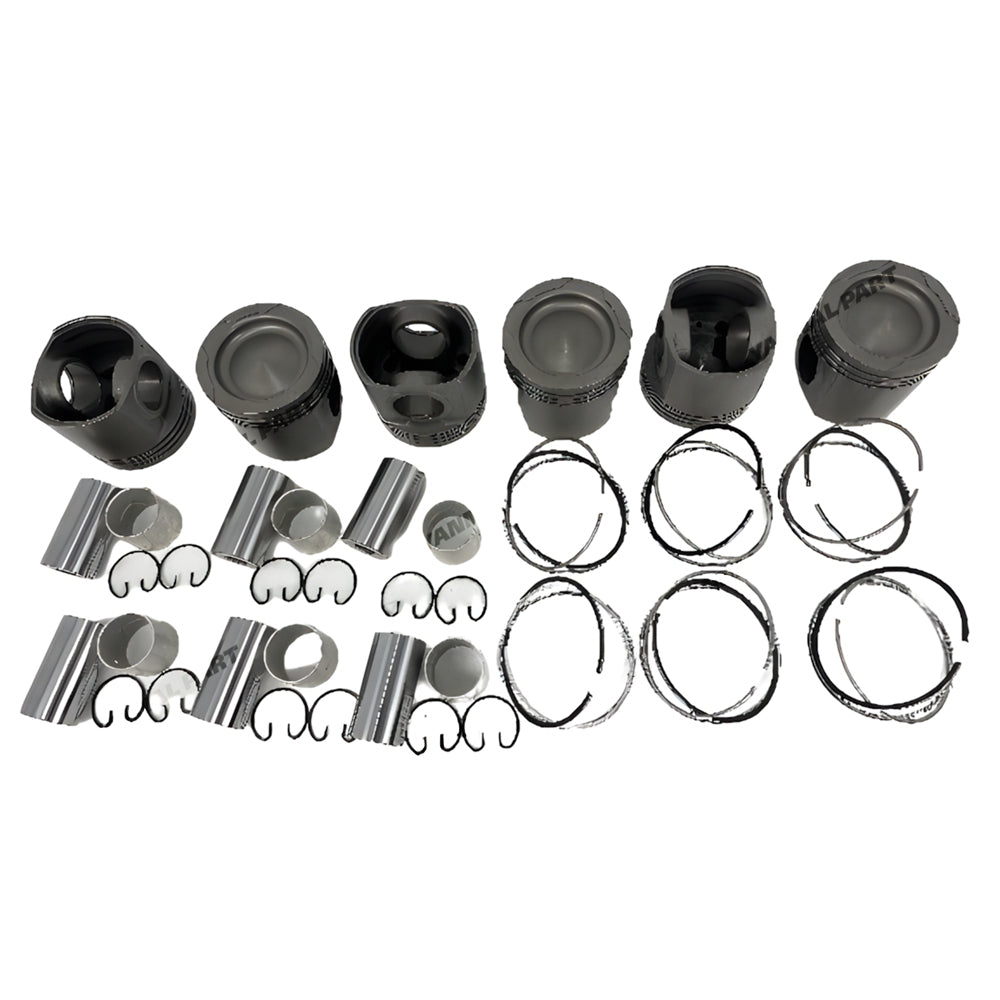 6 PCS Piston Set With Rings 4095489 4089357 4095490 Fit For Cummins QSK23 Engine