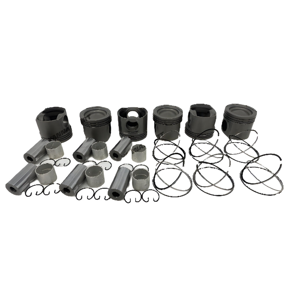 6 PCS Piston Set With Rings 4095489 4089357 4095490 Fit For Cummins QSK23 Engine