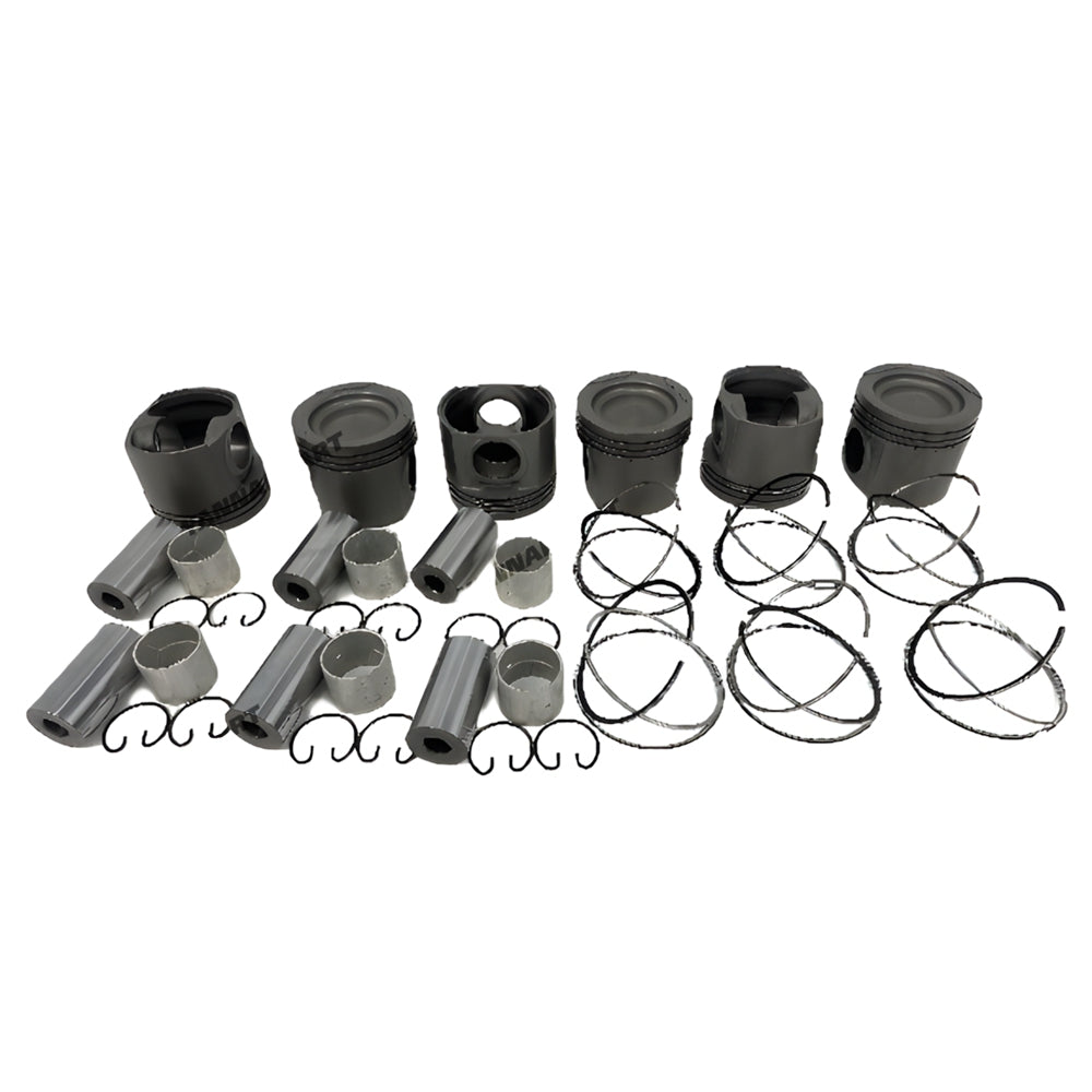 6 PCS Piston Set With Rings 4095489 4089357 4095490 Fit For Cummins QSK23 Engine