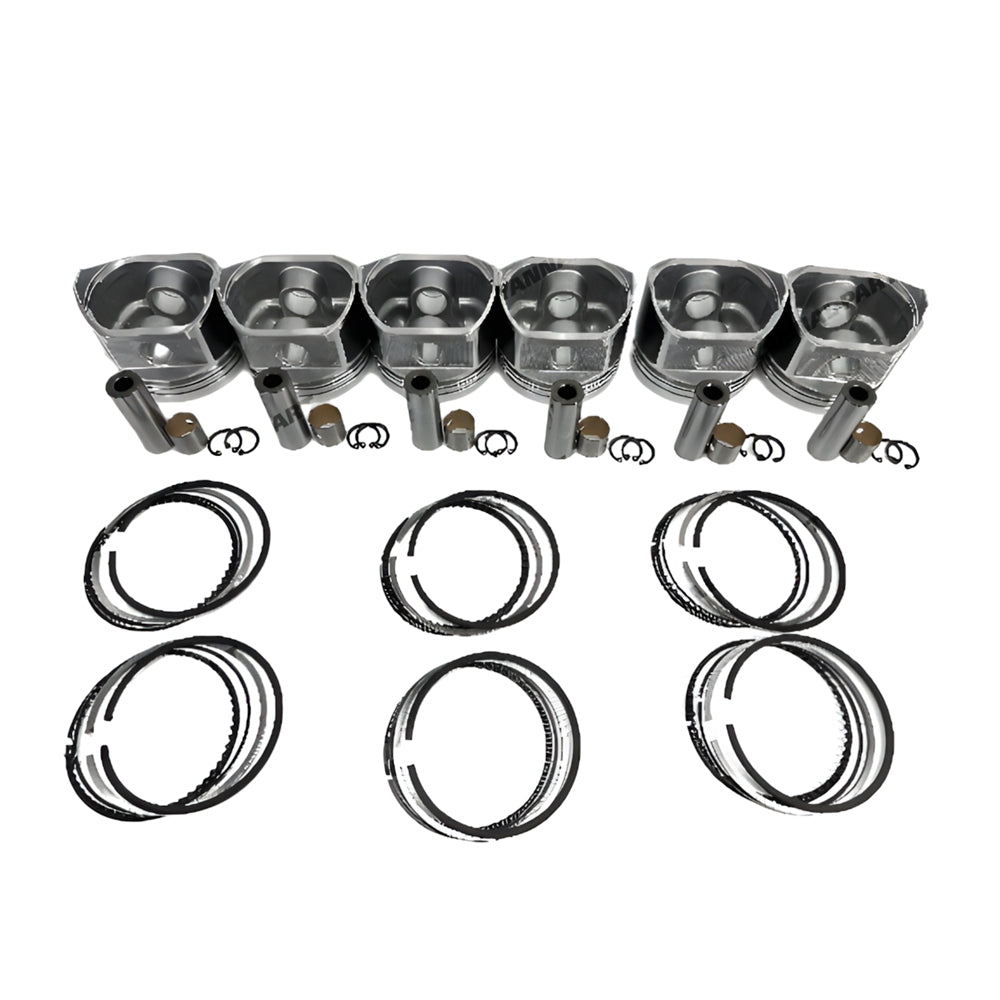 6 PCS Piston Set With Rings Fit For Nissan TB45 Engine