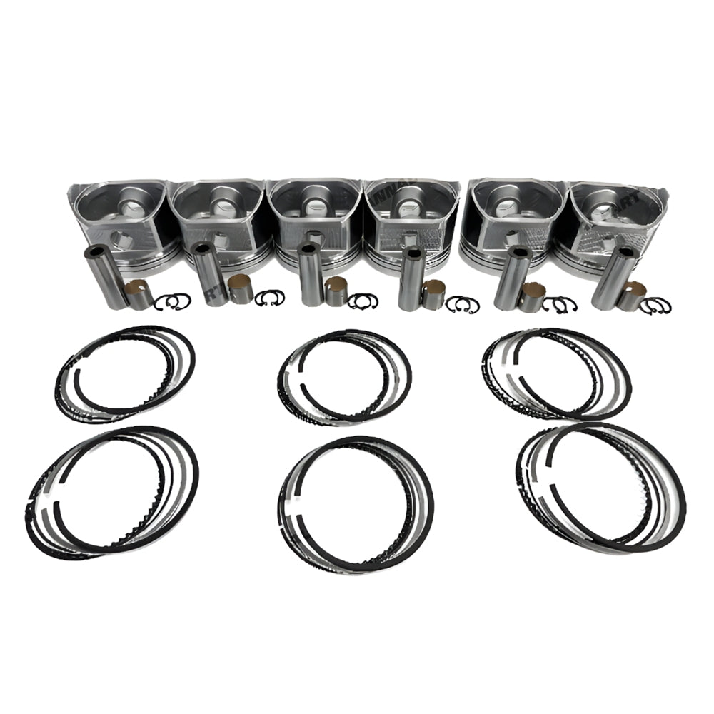 6 PCS Piston Set With Rings Fit For Nissan TB45 Engine