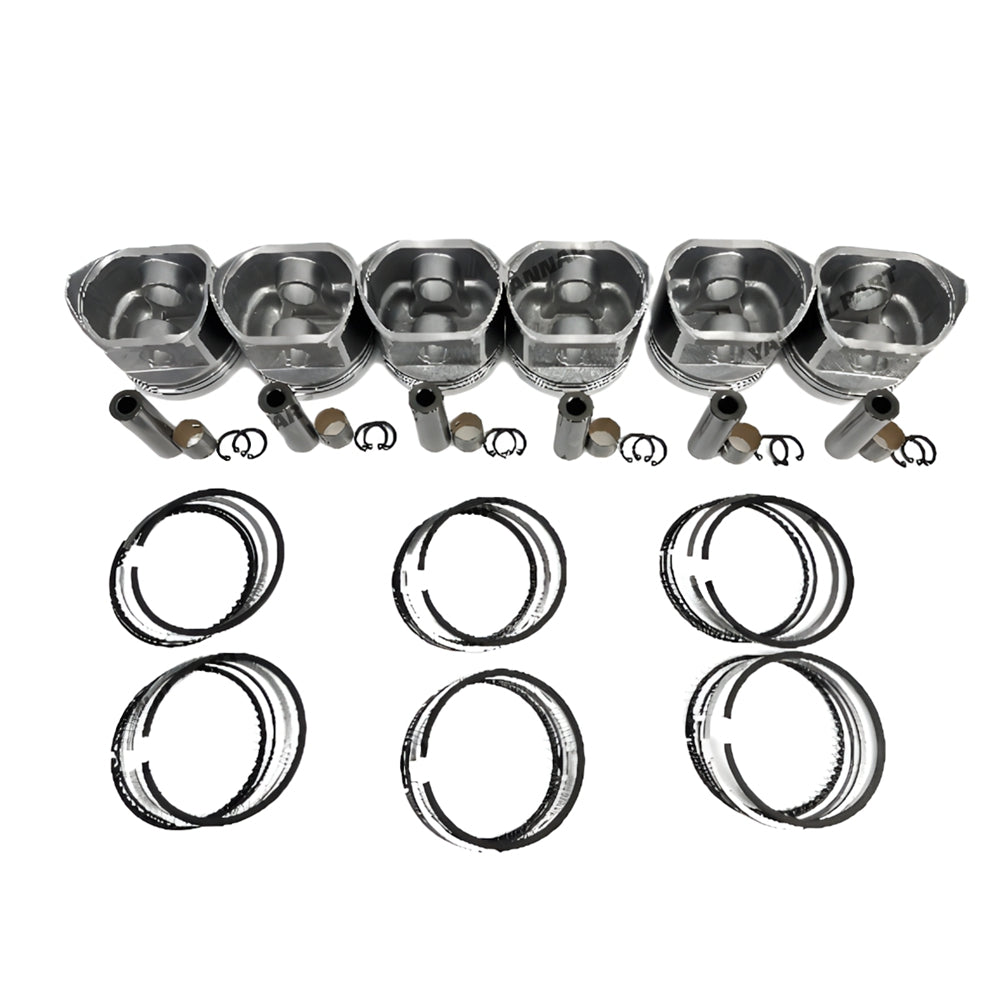 6 PCS Piston Set With Rings Fit For Nissan TB45 Engine