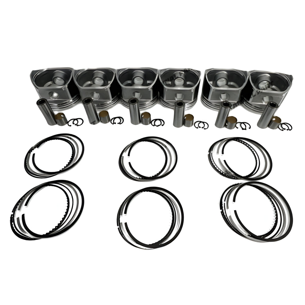 6 PCS Piston Set With Rings Fit For Nissan TB45 Engine