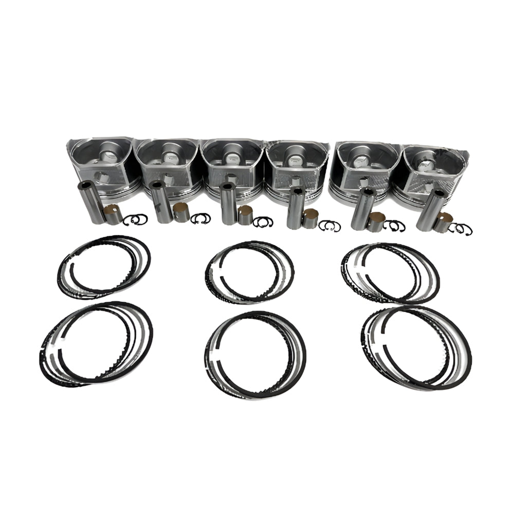 6 PCS Piston Set With Rings Fit For Nissan TB45 Engine