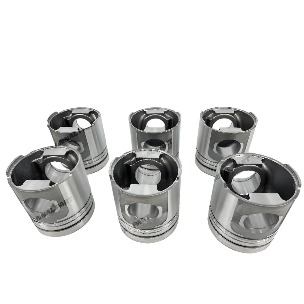 6 PCS Piston Kit Fit For Mitsubishi S6R Engine