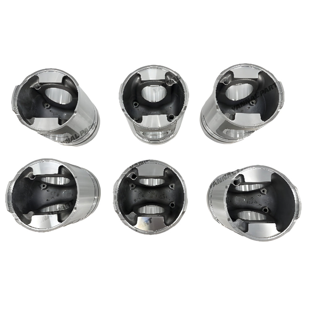 6 PCS Piston Kit Fit For Mitsubishi S6R Engine