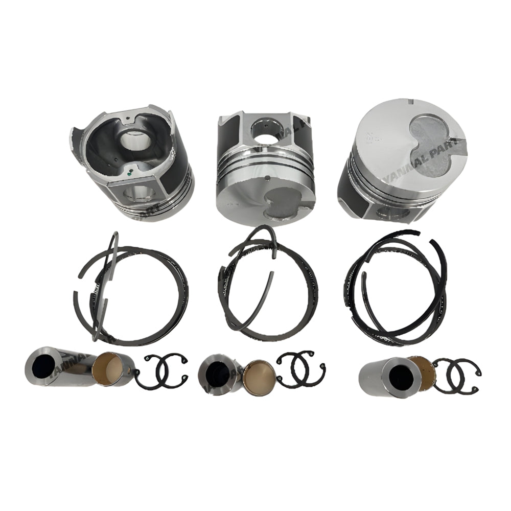 3 PCS Piston Set With Rings Fit For Isuzu 3AE1 Engine