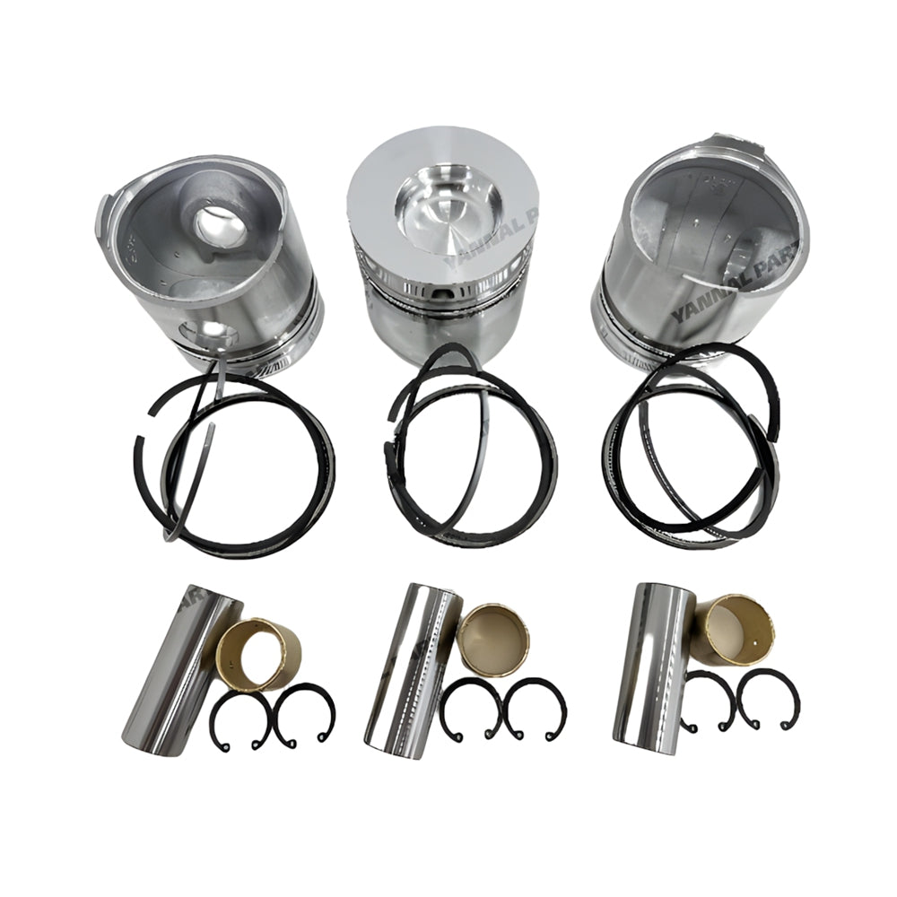 3 PCS Piston Set With Rings Fit For Changchai ZN390 Engine