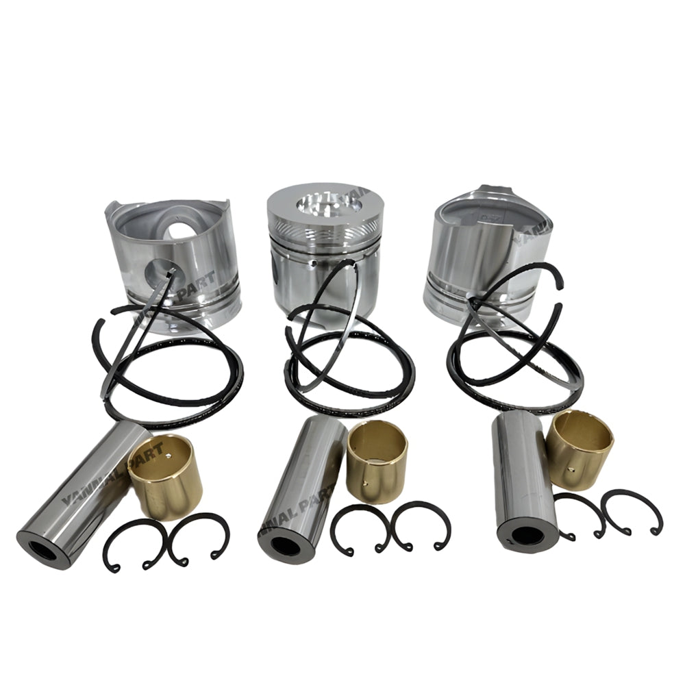 3 PCS Piston Set With Rings Fit For Changchai ZN390 Engine