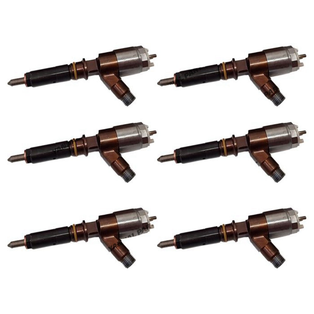6 PCS Fuel Injector 276-8290 293-9590 Fit For Caterpillar CAT Engine C6.6 Loader 938H 963D