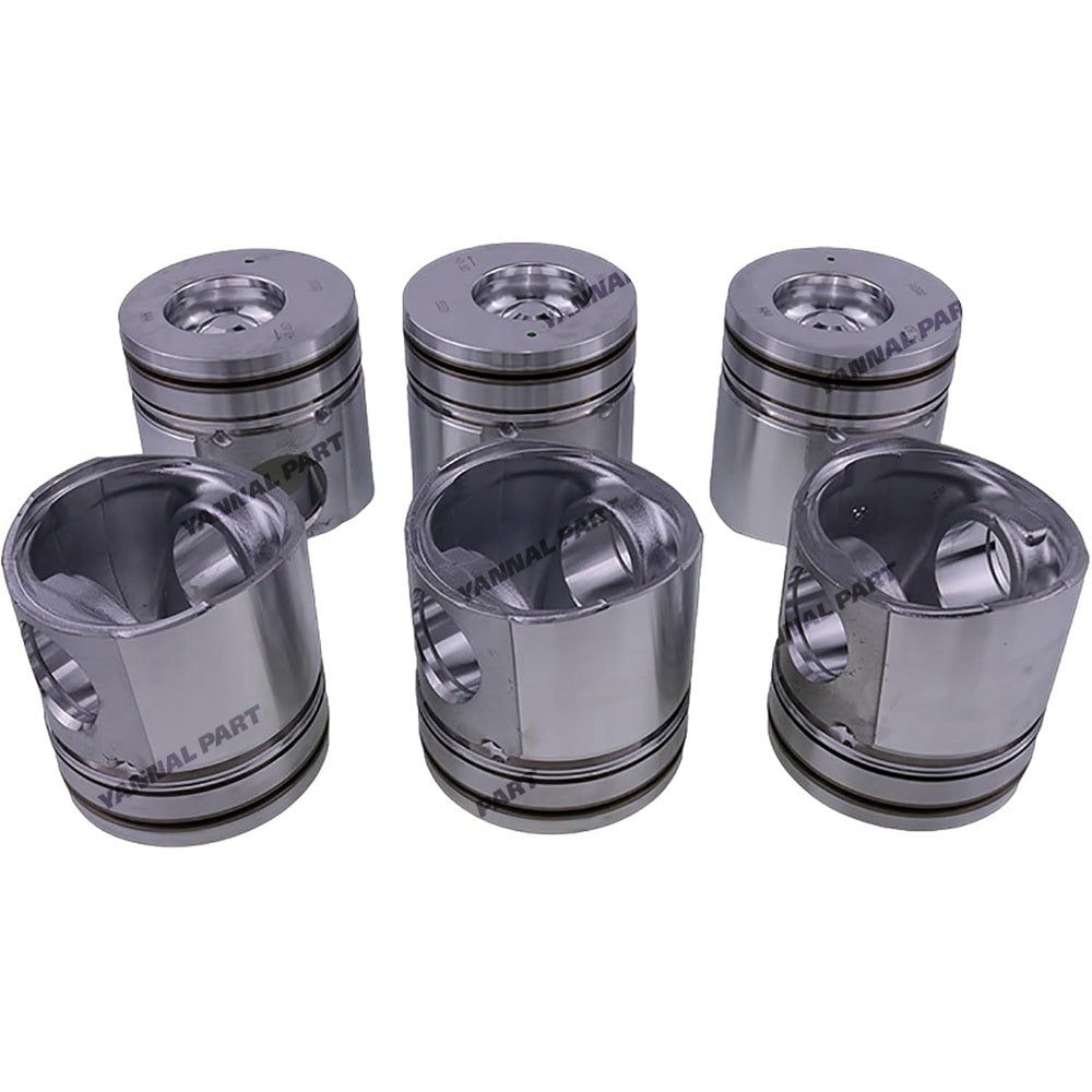 6 PCS Piston 3926632 for Engine B3.9L 4B 4BT 4BTA 4BTAA B5.9L 6B 6BT 6BTA 6BTAA