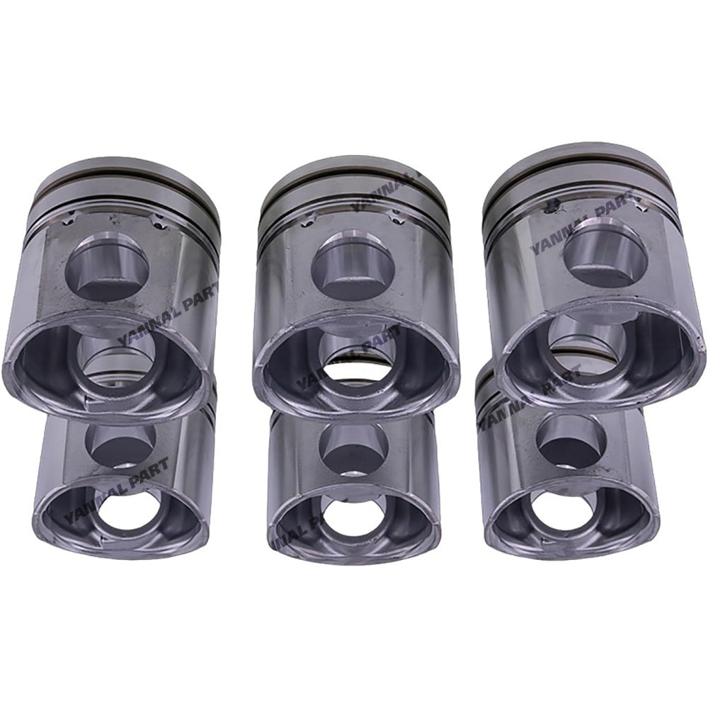 6 PCS Piston 3926632 for Engine B3.9L 4B 4BT 4BTA 4BTAA B5.9L 6B 6BT 6BTA 6BTAA