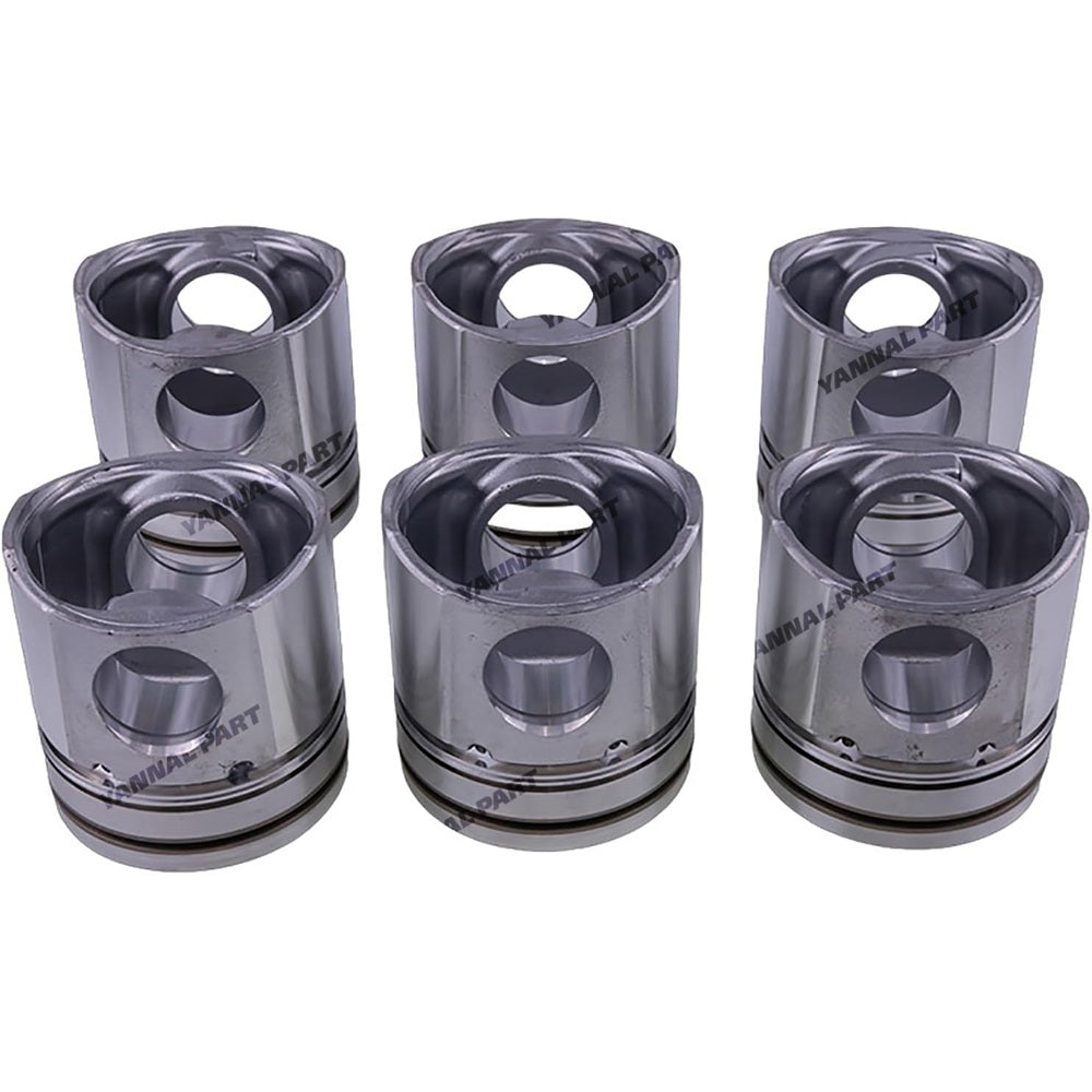 6 PCS Piston 3926632 for Engine B3.9L 4B 4BT 4BTA 4BTAA B5.9L 6B 6BT 6BTA 6BTAA