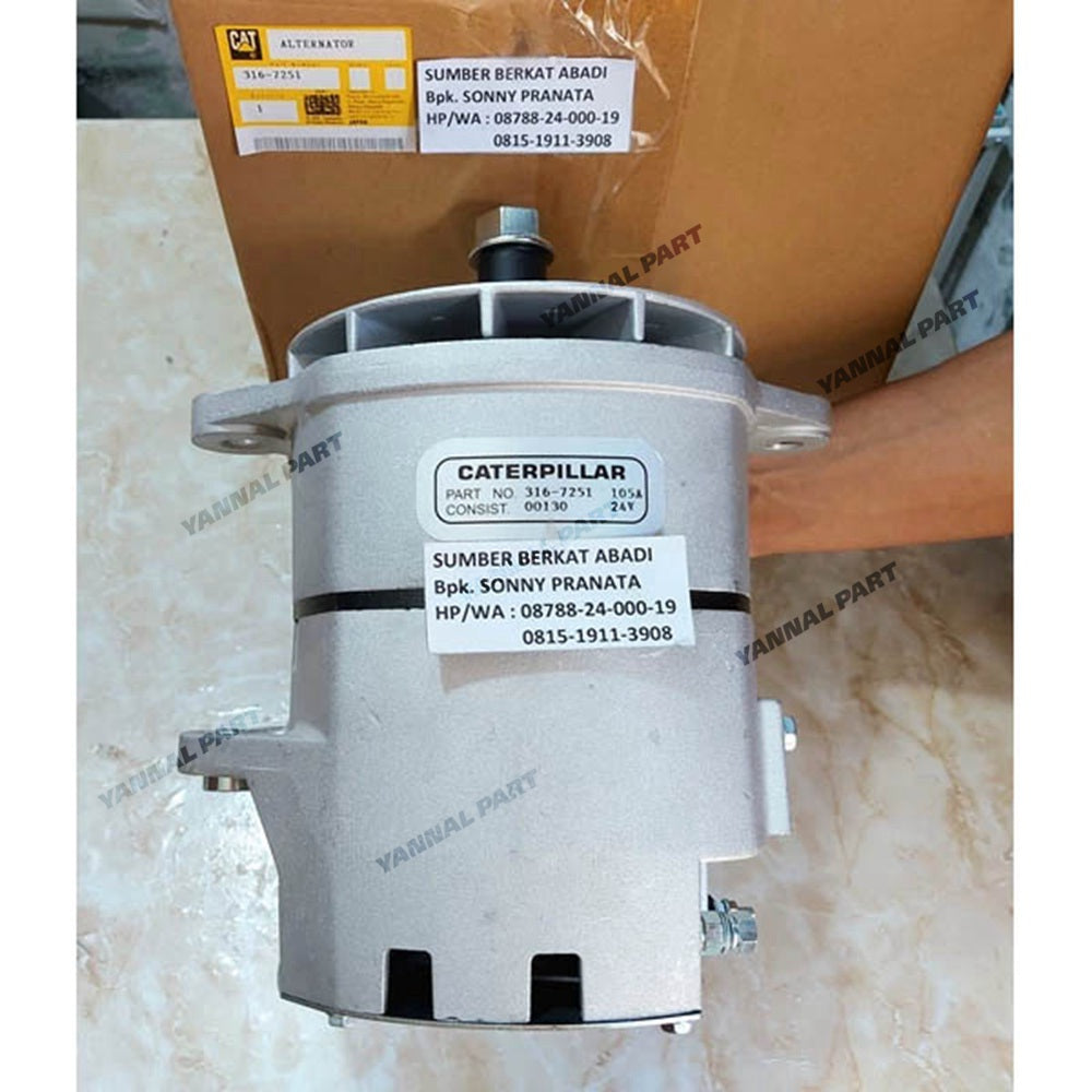 24V 100A Alternator 316-7251 for Caterpillar CAT Engine 3116 3306 Excavator 330B 5130 5230 5110B Loader 990 992G 994 994D