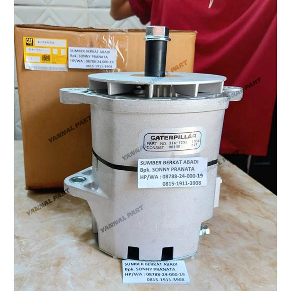 24V 100A Alternator 316-7251 for Caterpillar CAT Engine 3116 3306 Excavator 330B 5130 5230 5110B Loader 990 992G 994 994D