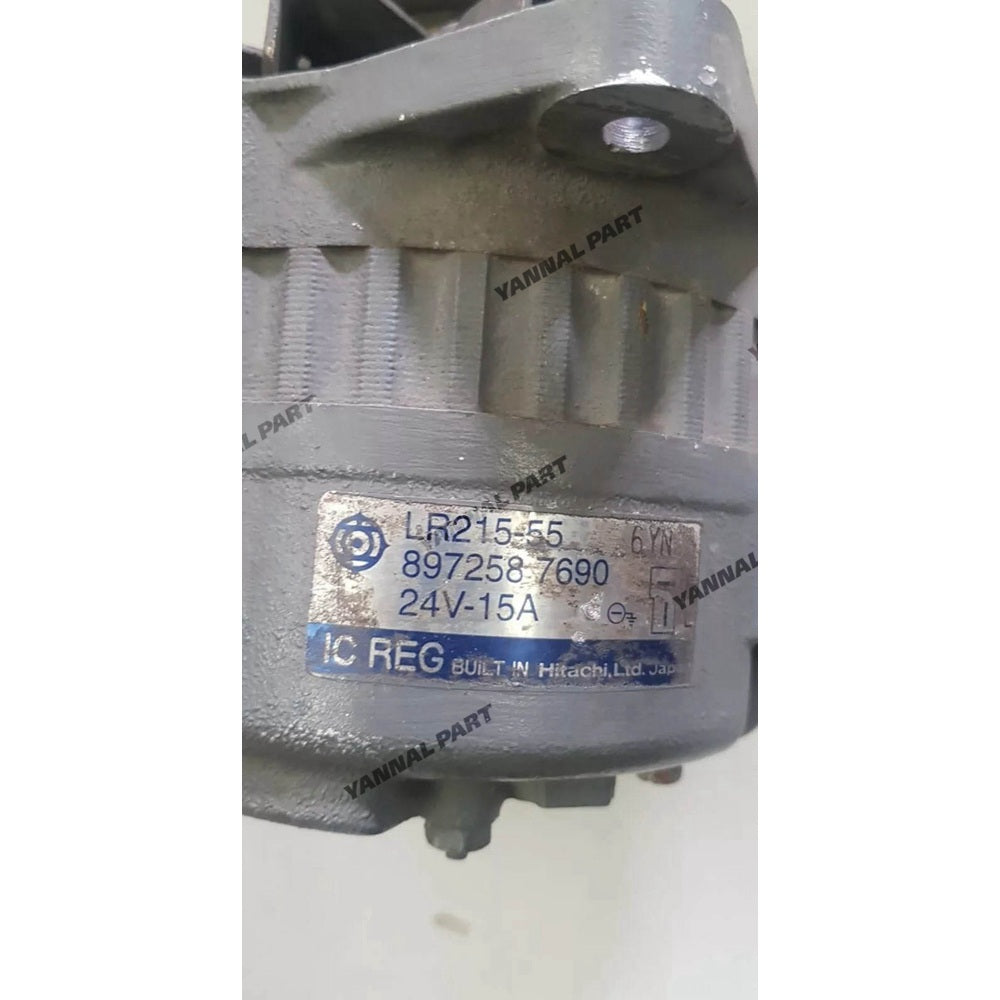 24V 15A Alternator 8972587690 for Isuzu Engine 4JB1 4JG1 4JG2 4LE1 4LE2