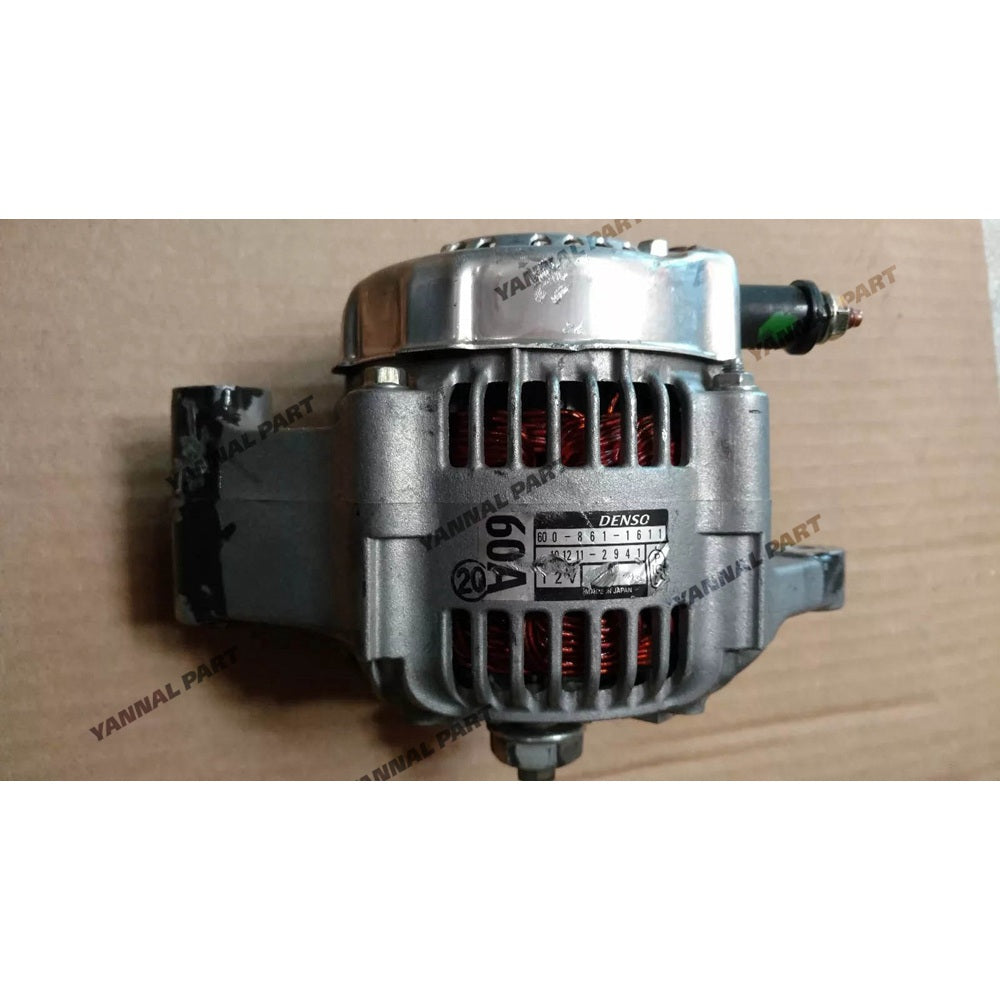 12V 50A Alternator 600-861-1611 for Komatsu Engine S4D95LE-3 SAA4D95LE-5 Wheel Loader WA100M-5 WA65-5 WA70-5 WA80-5 WA90-5