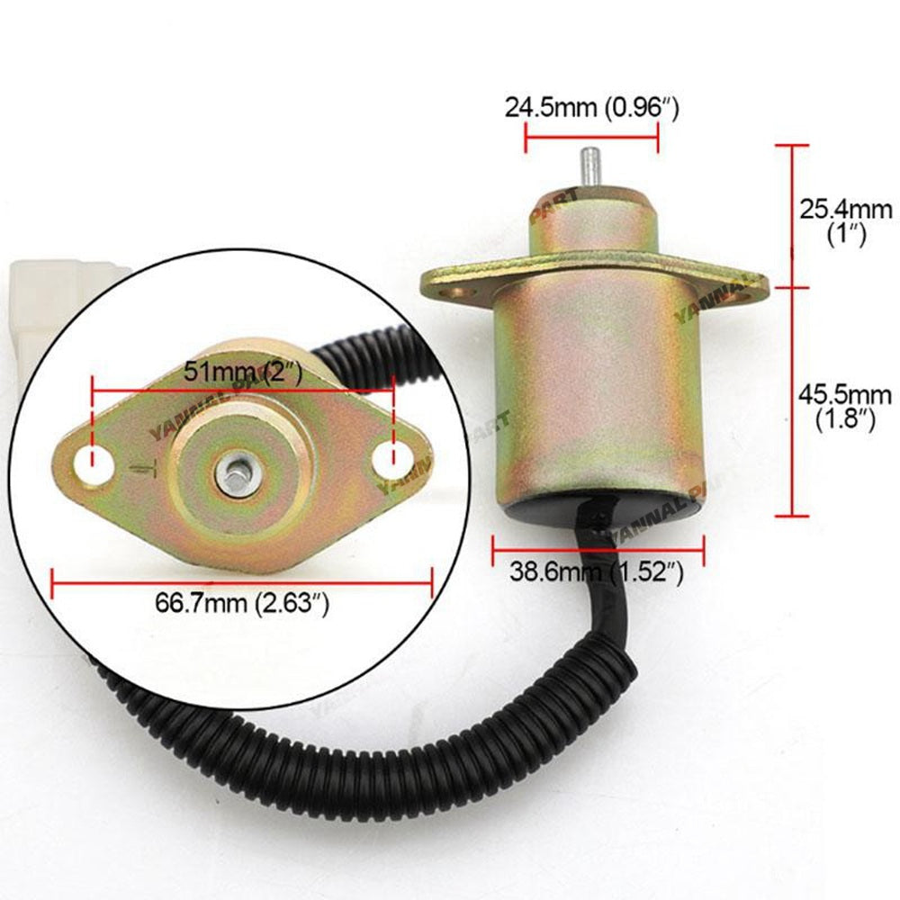12V Fuel Shutoff Solenoid 7023161 for Kubota D905 Engine JLG Lift