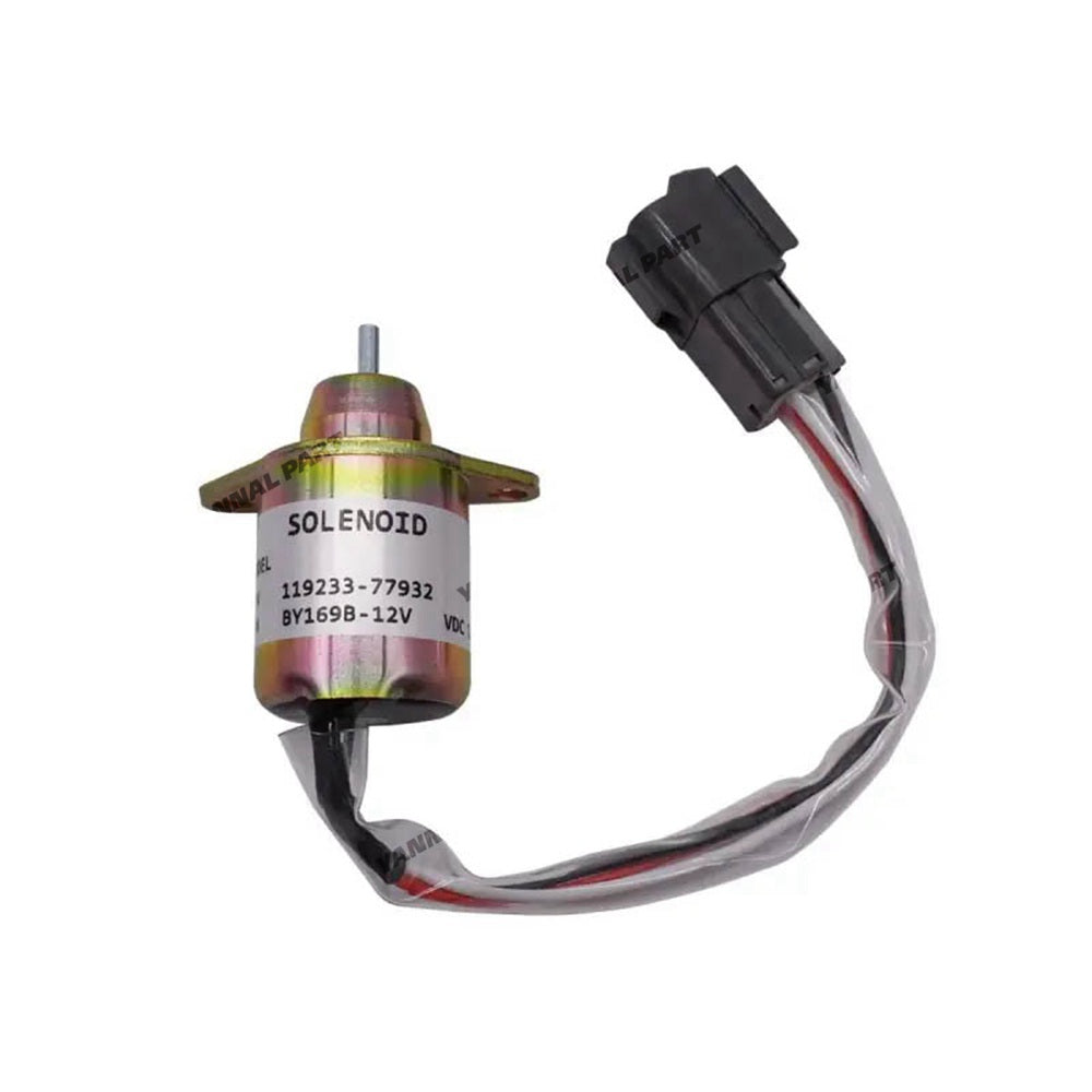 12V Fuel Shutdown Shut Off Solenoid 119233-77932 for Yanmar 3TNV70 3TNV88 Hitachi ZX17U-2 ZX17UNA-2 ZX30U-3F ZX33U-3F ZX35U-3F ZX38U-3F ZX48U-3F