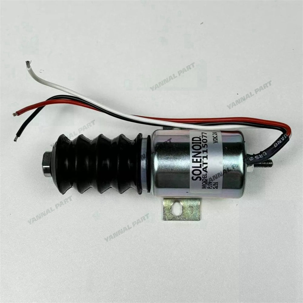 Fuel Shutoff Solenoid AT115077 Fit For John Deere Excavator 690D 690DR