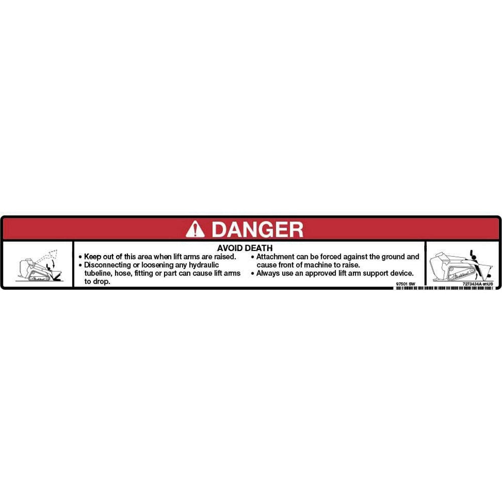 Part No. 7273434 Danger Decal for Mini Track Loaders