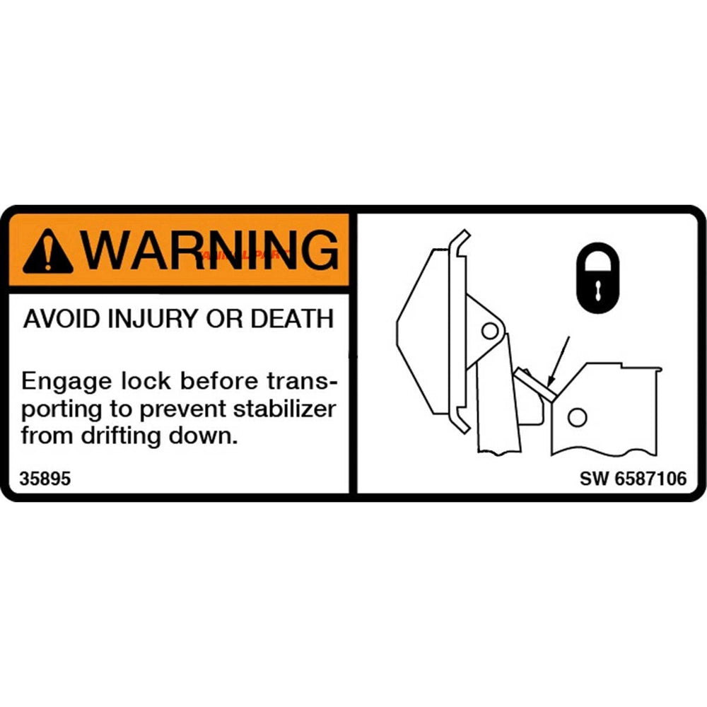 Part No. 6587106 Warning Decal Fit For Bobcat