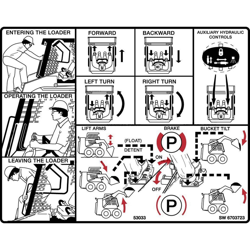 Part No. 6703723 Operation Decal Fit For Bobcat