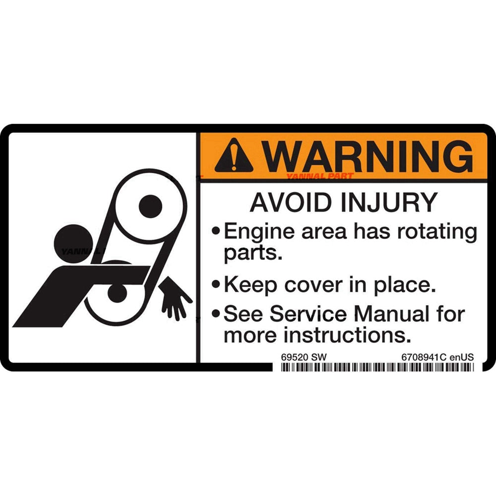 Part No. 6708941 Warning Decal Fit For Bobcat