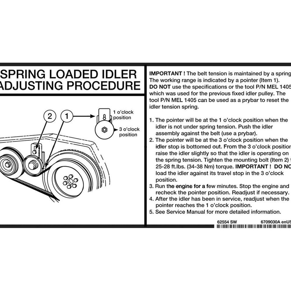 Part No. 6709030 Idler Decal Fit For Bobcat