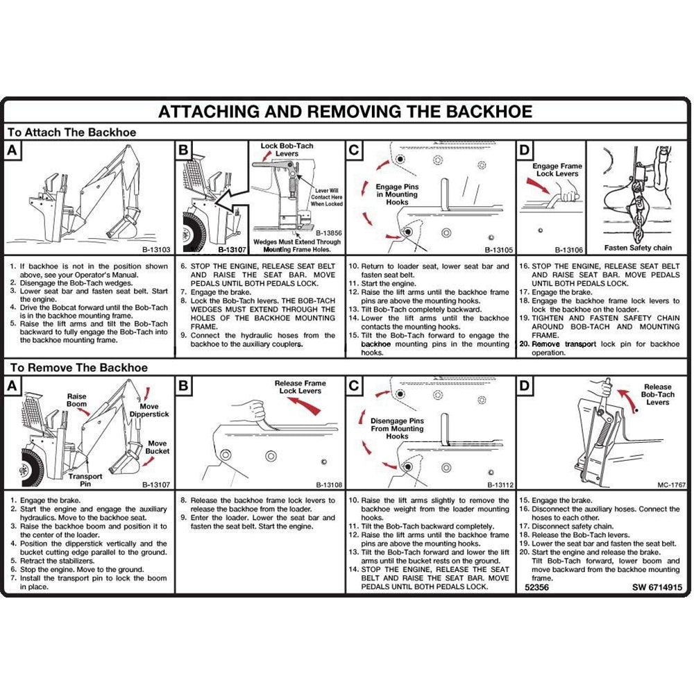 Part No. 6714915 Mounting Decal Fit For Bobcat