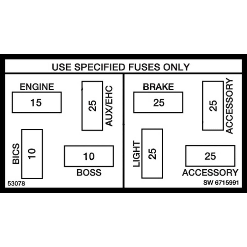 Part No. 6715991 Fuse Decal Fit For Bobcat