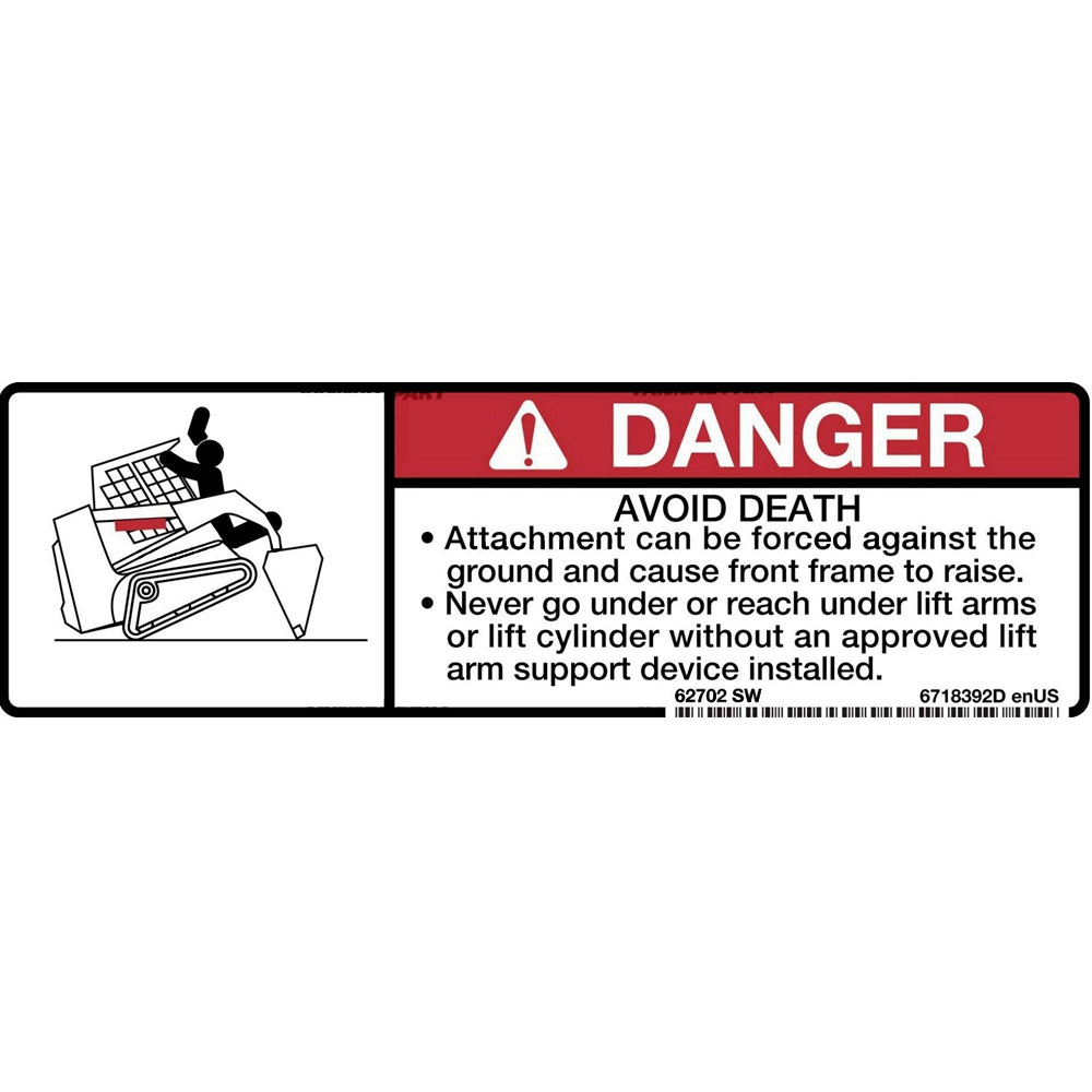 Part No. 6718392 Danger Decal Fit For Bobcat