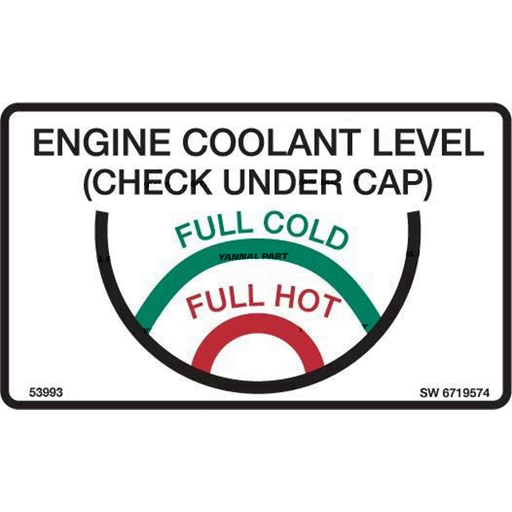 Part No. 6719574 Coolant Level Decal Fit For Bobcat