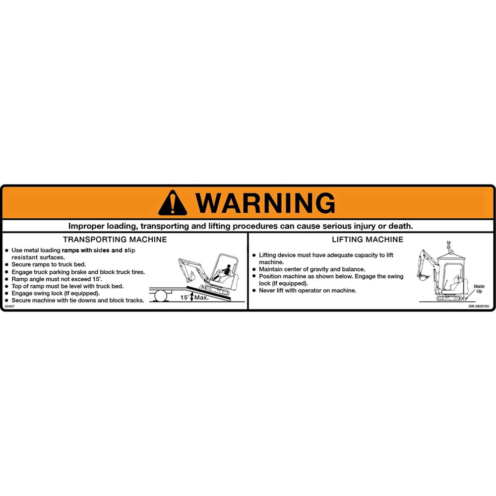 Part No. 6808185 Warning Decal Fit For Bobcat