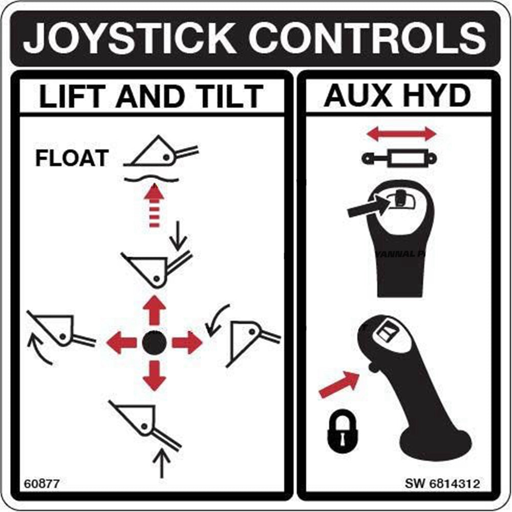 Part No. 6814312 Joystick Control Decal Fit For Bobcat