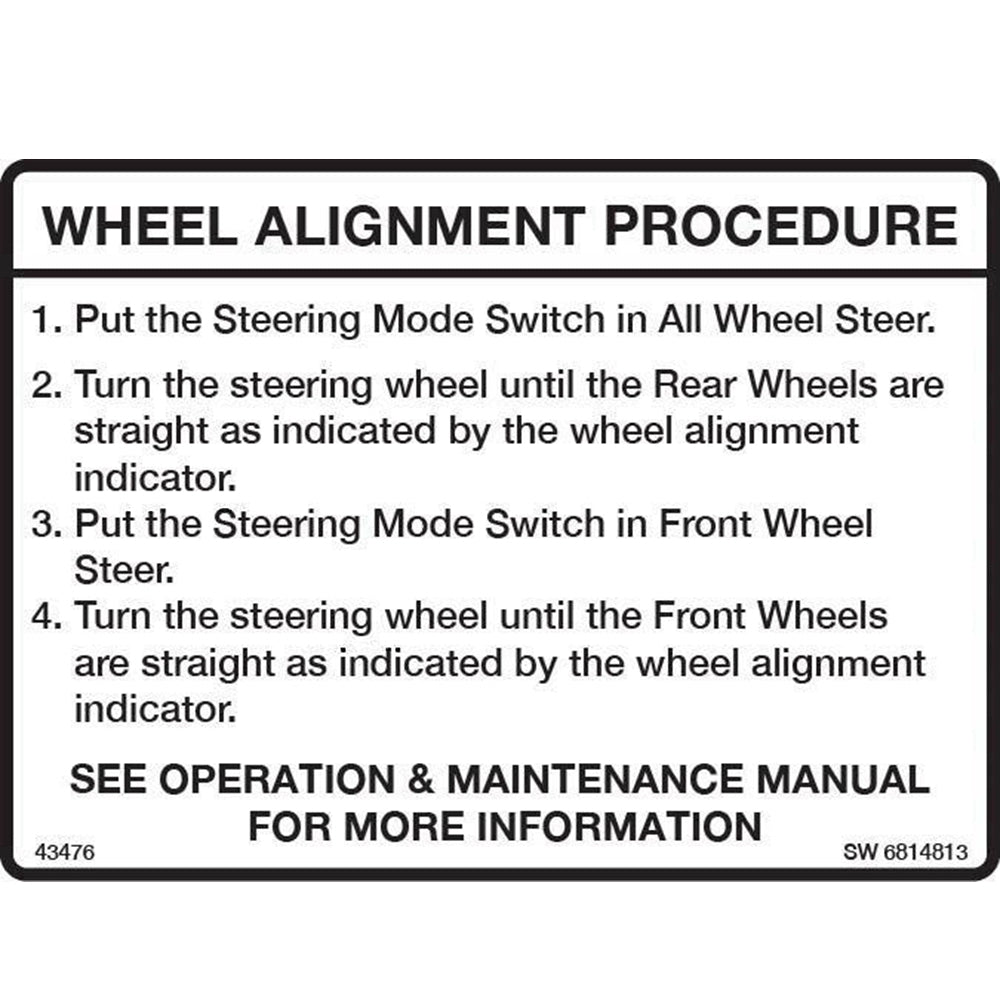 Part No. 6814813 Wheel Alignment Decal Fit For Bobcat