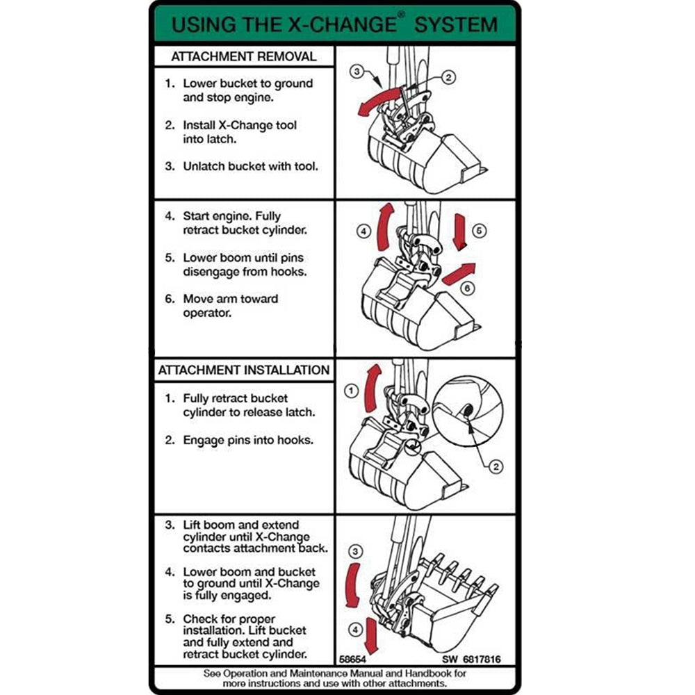 Part No. 6817816 Using Excavator X-Change Decal Fit For Bobcat