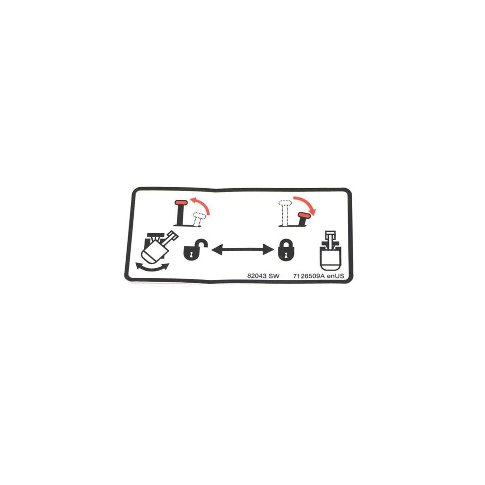 Part No. 7126509 Swing Lock Decal for Excavators