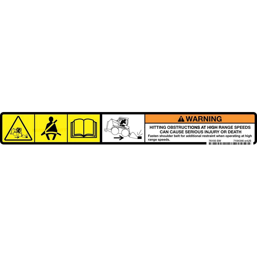 Part No. 7184346 Warning Decal Fit For Bobcat