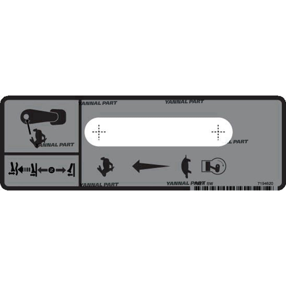 Part No. 7194620 Throttle Decal for Excavators