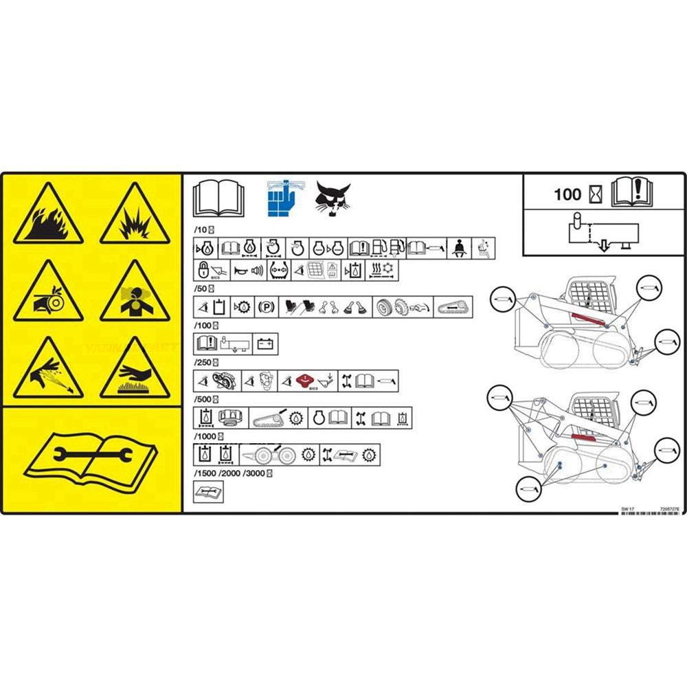 Part No. 7205727 Service Decal Fit For Bobcat