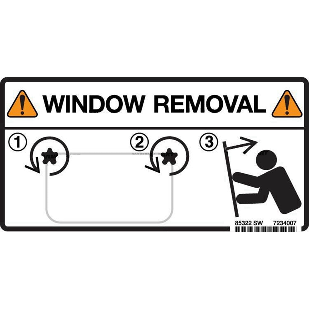 Part No. 7234007 Window Removal Decal Fit For Bobcat