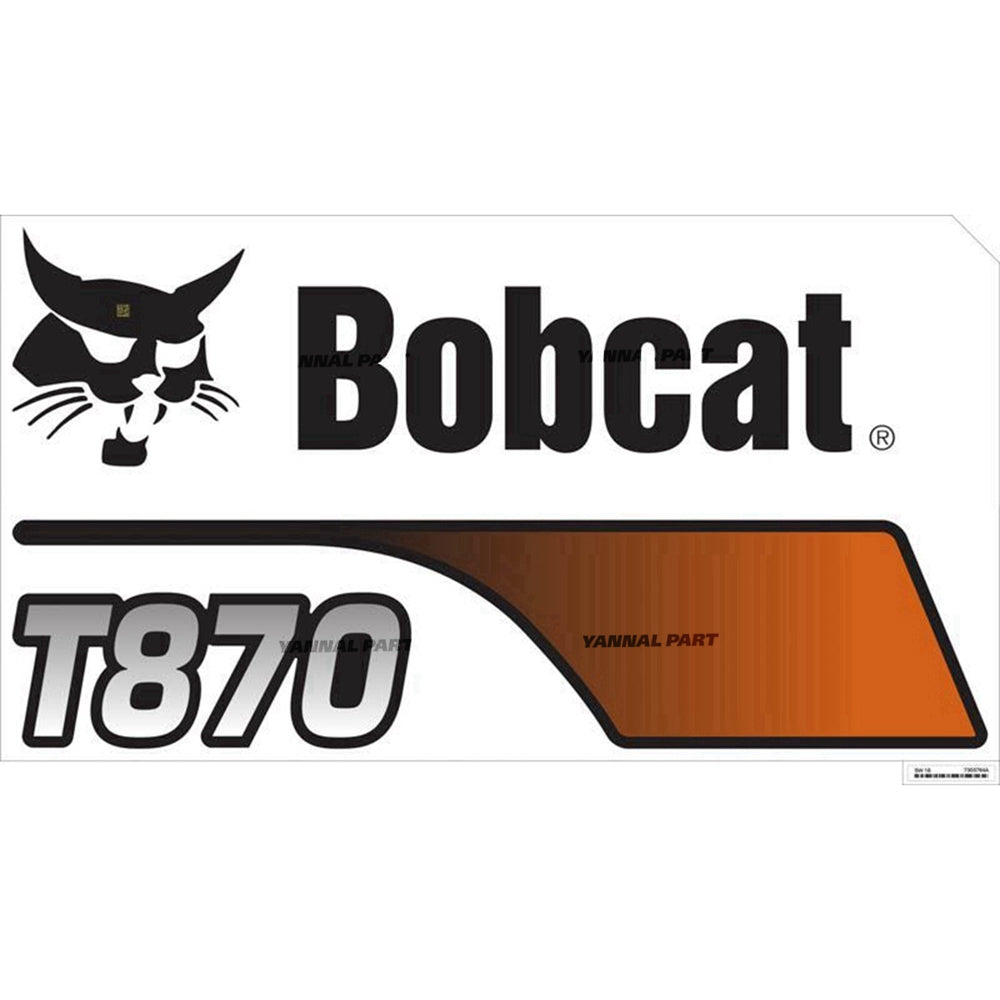Part No. 7303764 Left T870 Upright Decal for Track Loaders