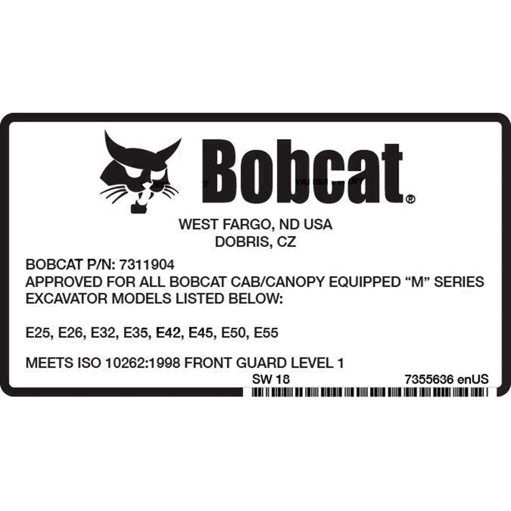 Part No. 7355636 Special Application Decal Fit For Bobcat